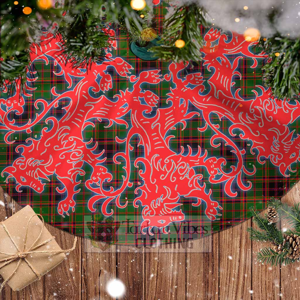 Tartan Vibes Clothing Buchan Tartan Christmas Tree Skirt Lion Rampant Style