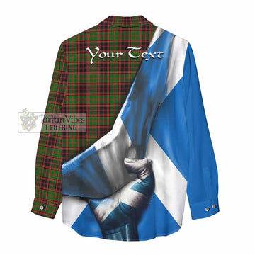 Buchan Tartan Women's Casual Shirt with Family Crest Scotland Patriotic Style