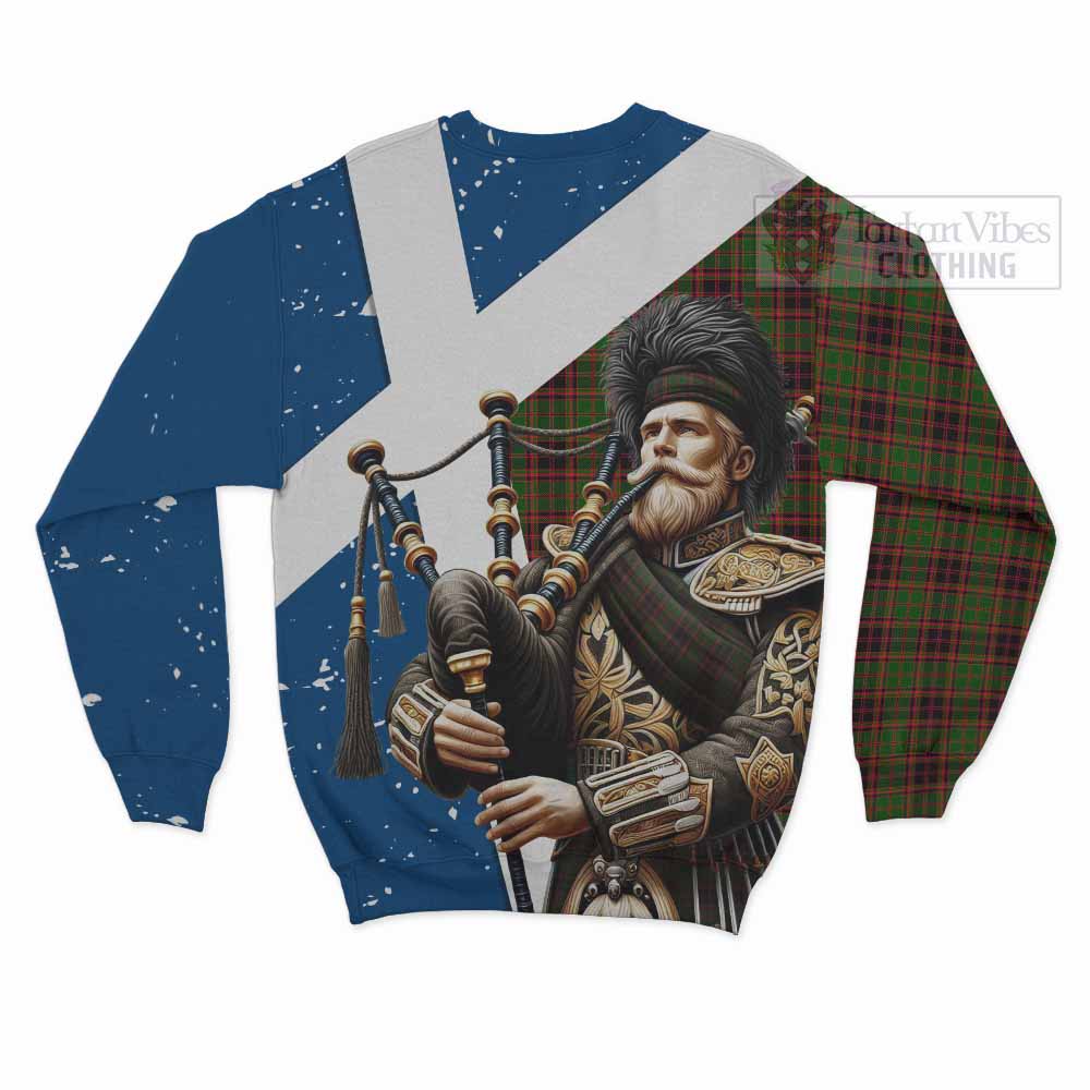 Tartan Vibes Clothing Buchan Tartan Sweatshirt with Family Crest Scottish Bagpiper Vibes