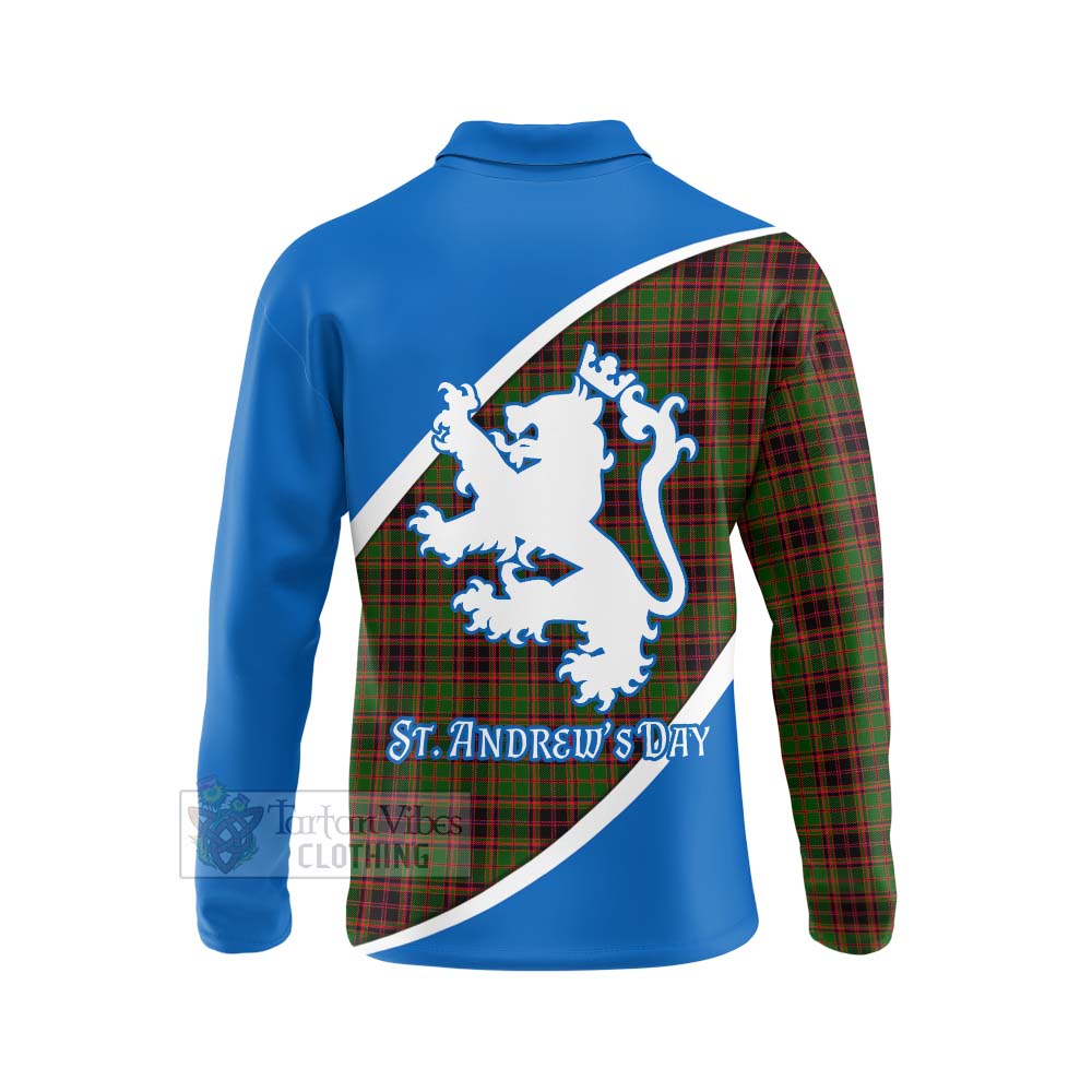 Tartan Vibes Clothing Buchan Family Crest Tartan Long Sleeve Polo Shirt Celebrate Saint Andrew's Day in Style