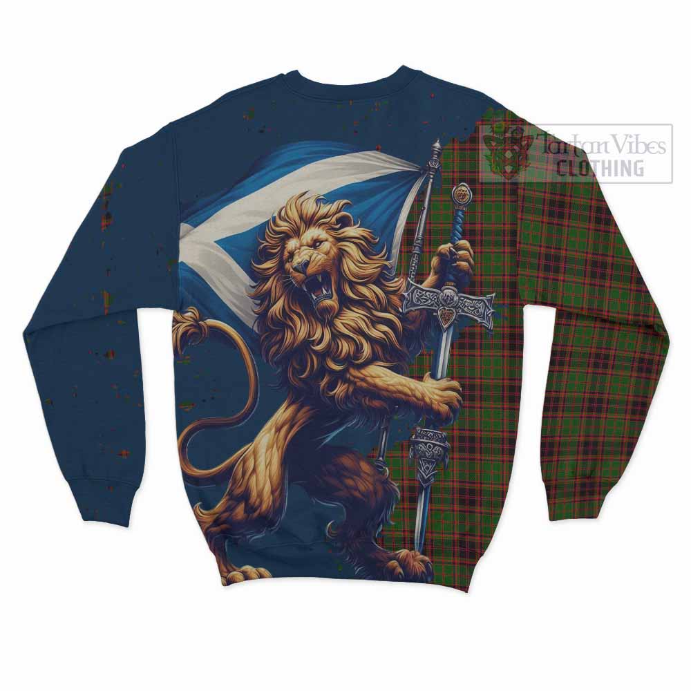 Tartan Vibes Clothing Buchan Tartan Family Crest Sweatshirt with Scottish Majestic Lion