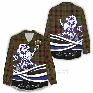 Buchan Tartan Women's Casual Shirt with Alba Gu Brath Regal Lion Emblem