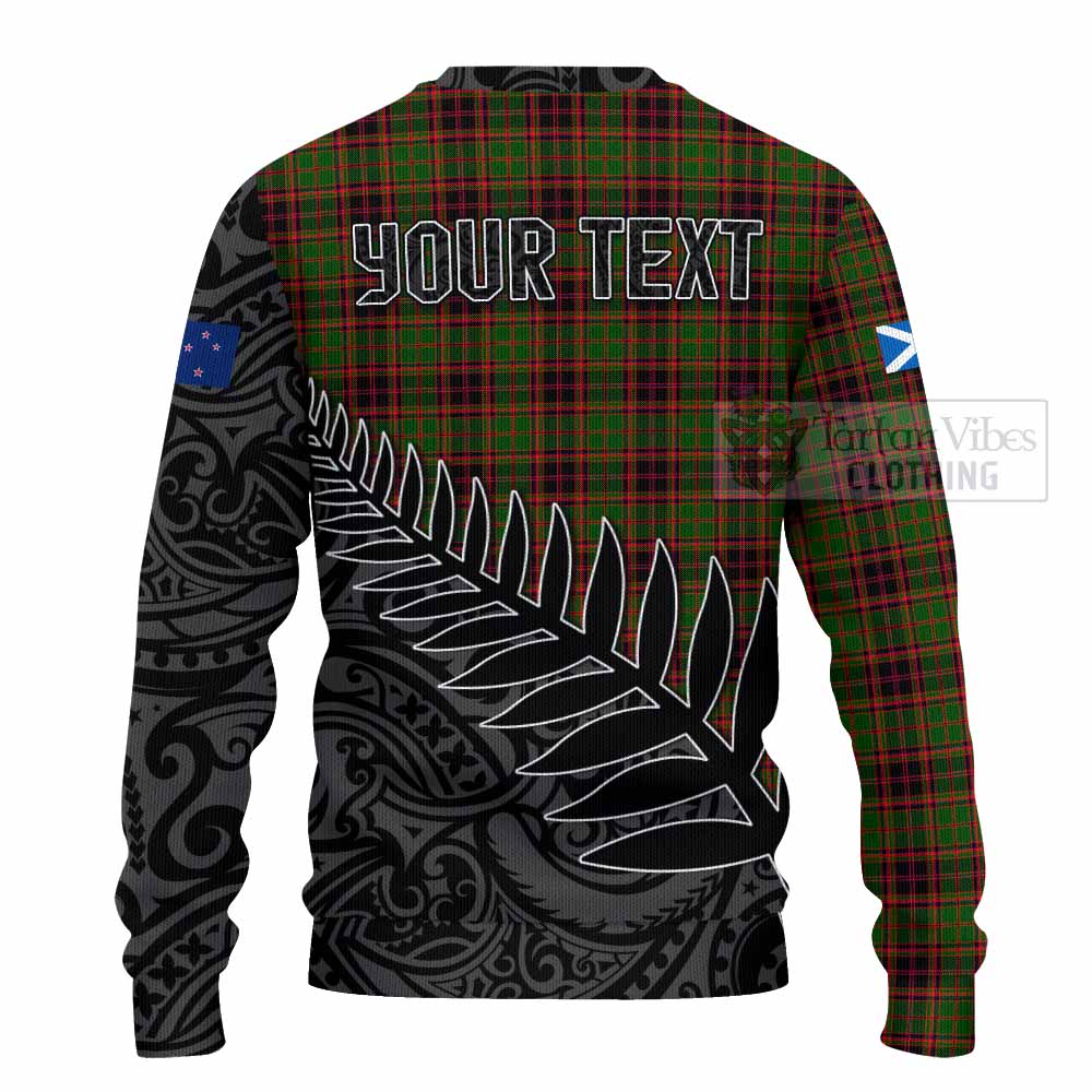 Tartan Vibes Clothing Buchan Crest Tartan Knitted Sweater with New Zealand Silver Fern Half Style