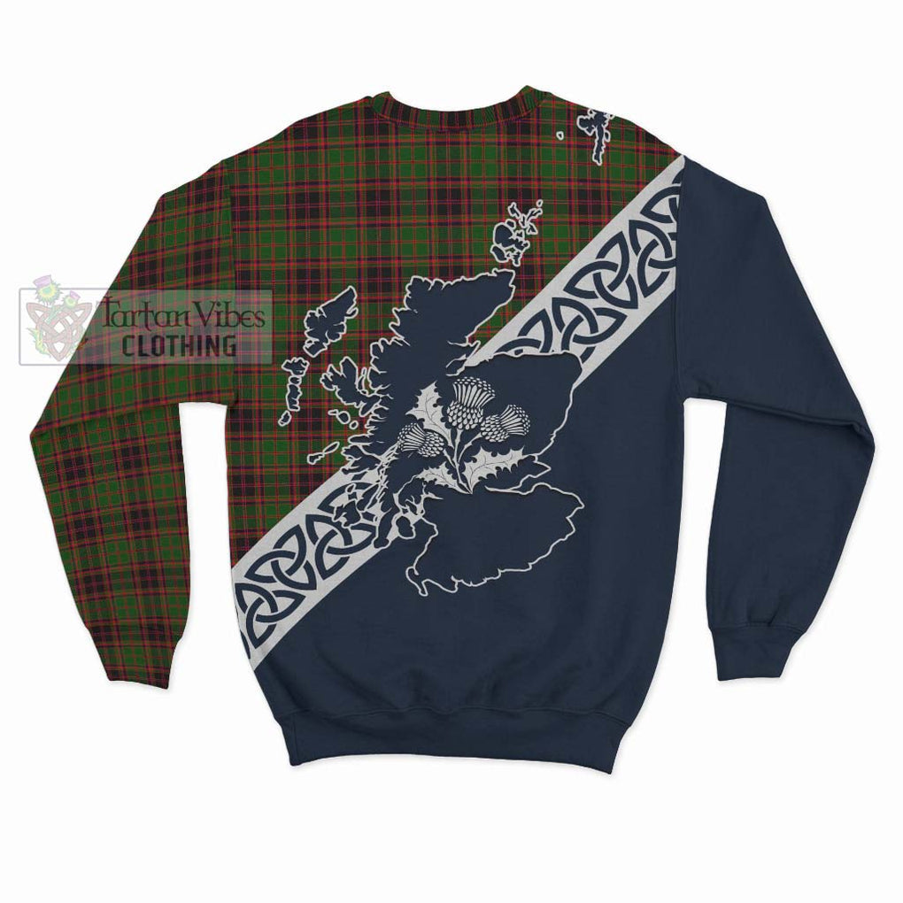 Tartan Vibes Clothing Buchan Tartan Sweatshirt Featuring Thistle and Scotland Map