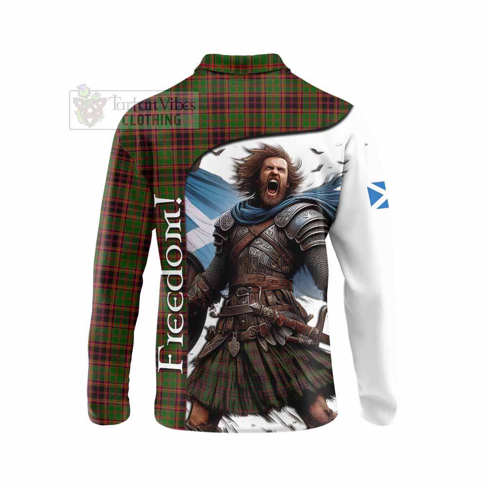 Tartan Vibes Clothing Buchan Crest Tartan Long Sleeve Polo Shirt Inspired by the Freedom of Scottish Warrior