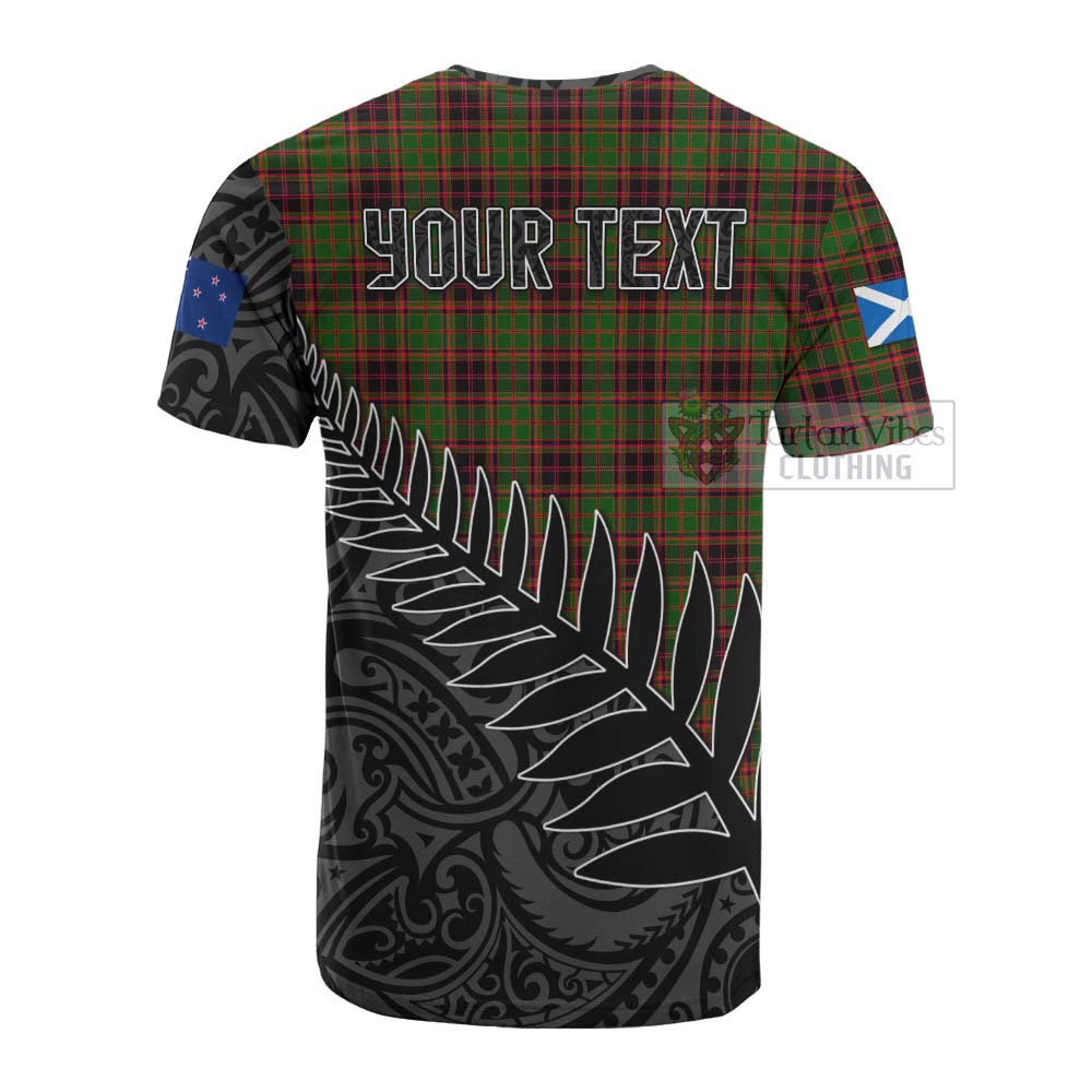 Tartan Vibes Clothing Buchan Crest Tartan Cotton T-shirt with New Zealand Silver Fern Half Style