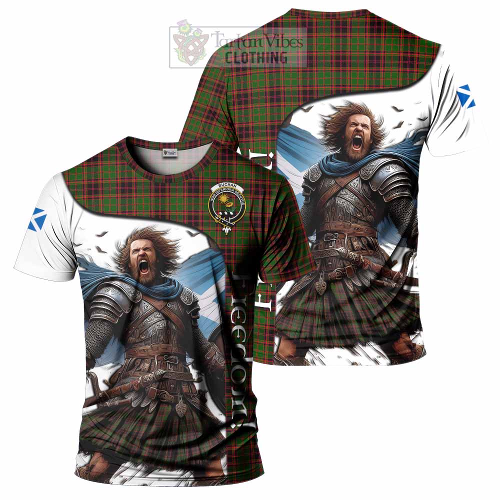 Buchan Crest Tartan T-Shirt Inspired by the Freedom of Scottish Warrior