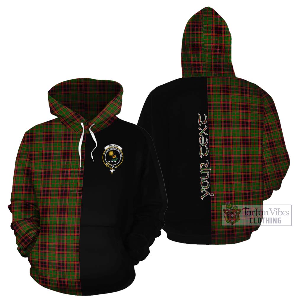 Tartan Vibes Clothing Buchan Tartan Cotton Hoodie with Family Crest and Half Of Me Style