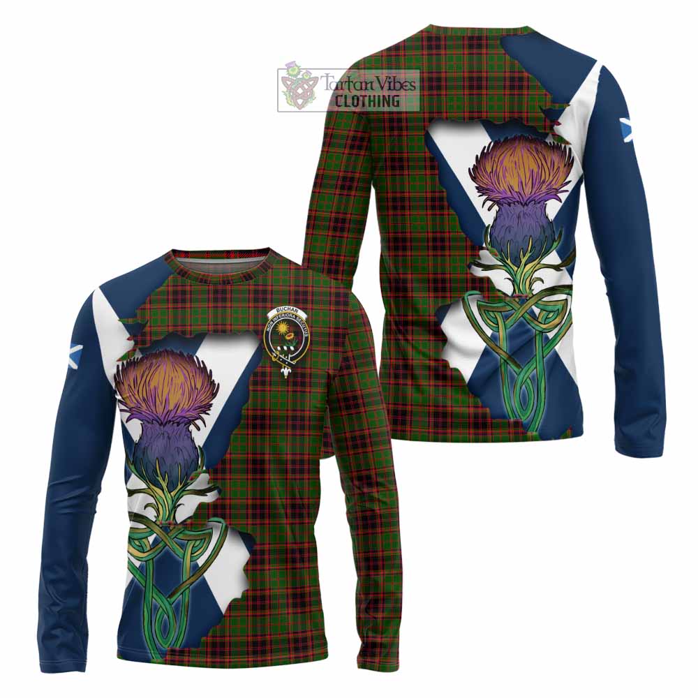Buchan Tartan Family Crest Long Sleeve T-Shirt Scottish Thistle Celtic Inspired - Tartan Vibes Clothing