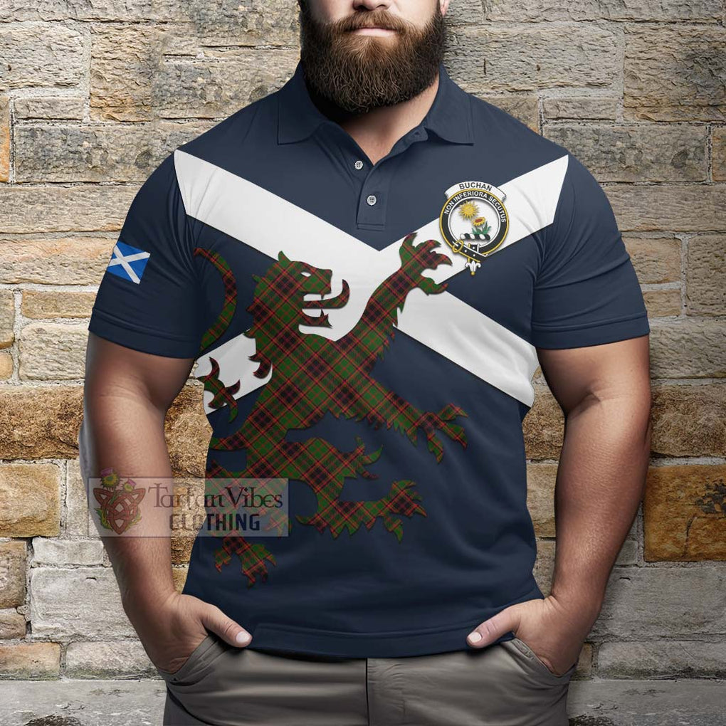 Tartan Vibes Clothing Buchan Tartan Lion Rampant Polo Shirt – Proudly Display Your Heritage with Alba Gu Brath and Clan Name