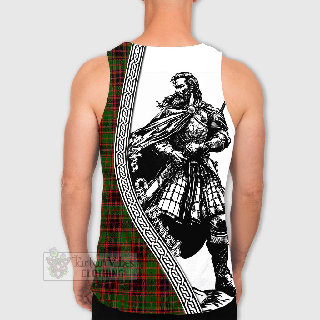 Tartan Vibes Clothing Buchan Tartan Clan Crest Men's Tank Top with Highlander Warrior Celtic Style