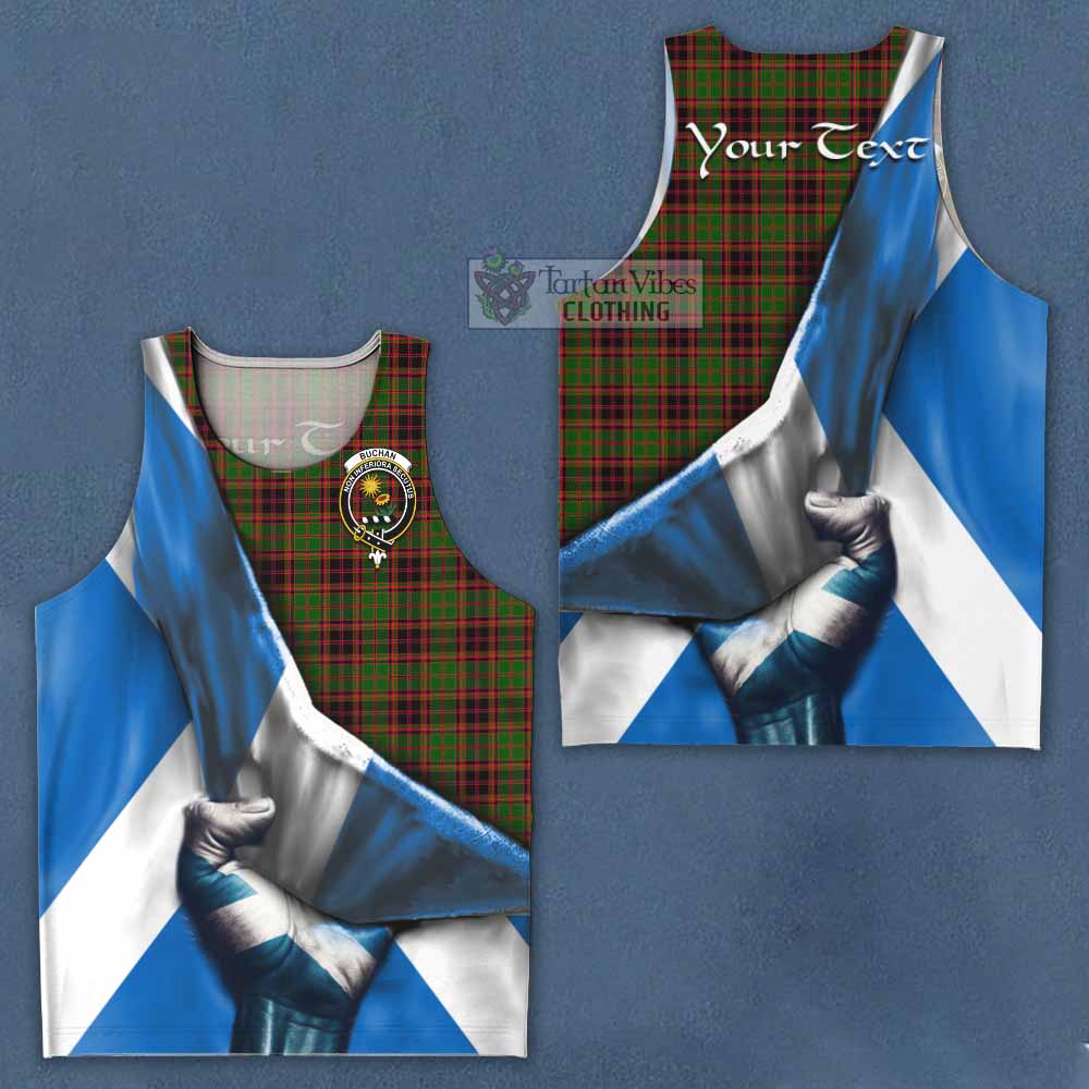 Tartan Vibes Clothing Buchan Tartan Men's Tank Top with Family Crest Scotland Patriotic Style