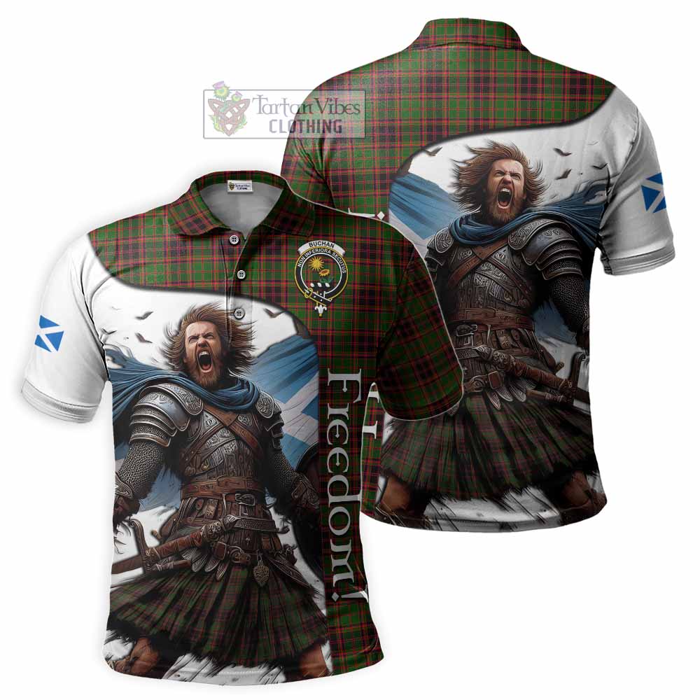 Tartan Vibes Clothing Buchan Crest Tartan Polo Shirt Inspired by the Freedom of Scottish Warrior