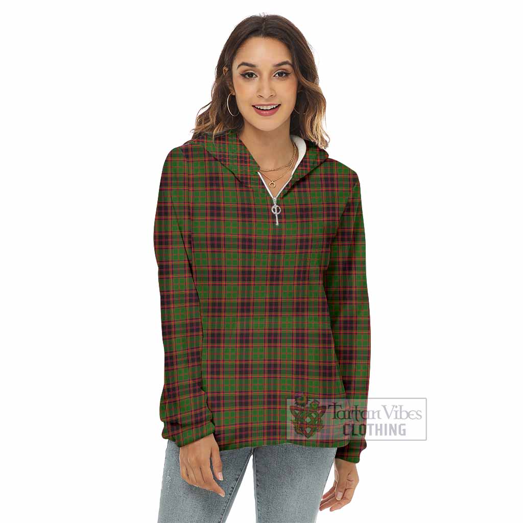 Buchan Tartan Women's Borg Fleece Hoodie with Half Zip - Tartan Vibes Clothing