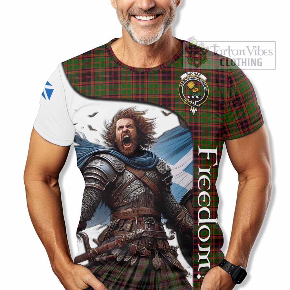 Buchan Crest Tartan T-Shirt Inspired by the Freedom of Scottish Warrior