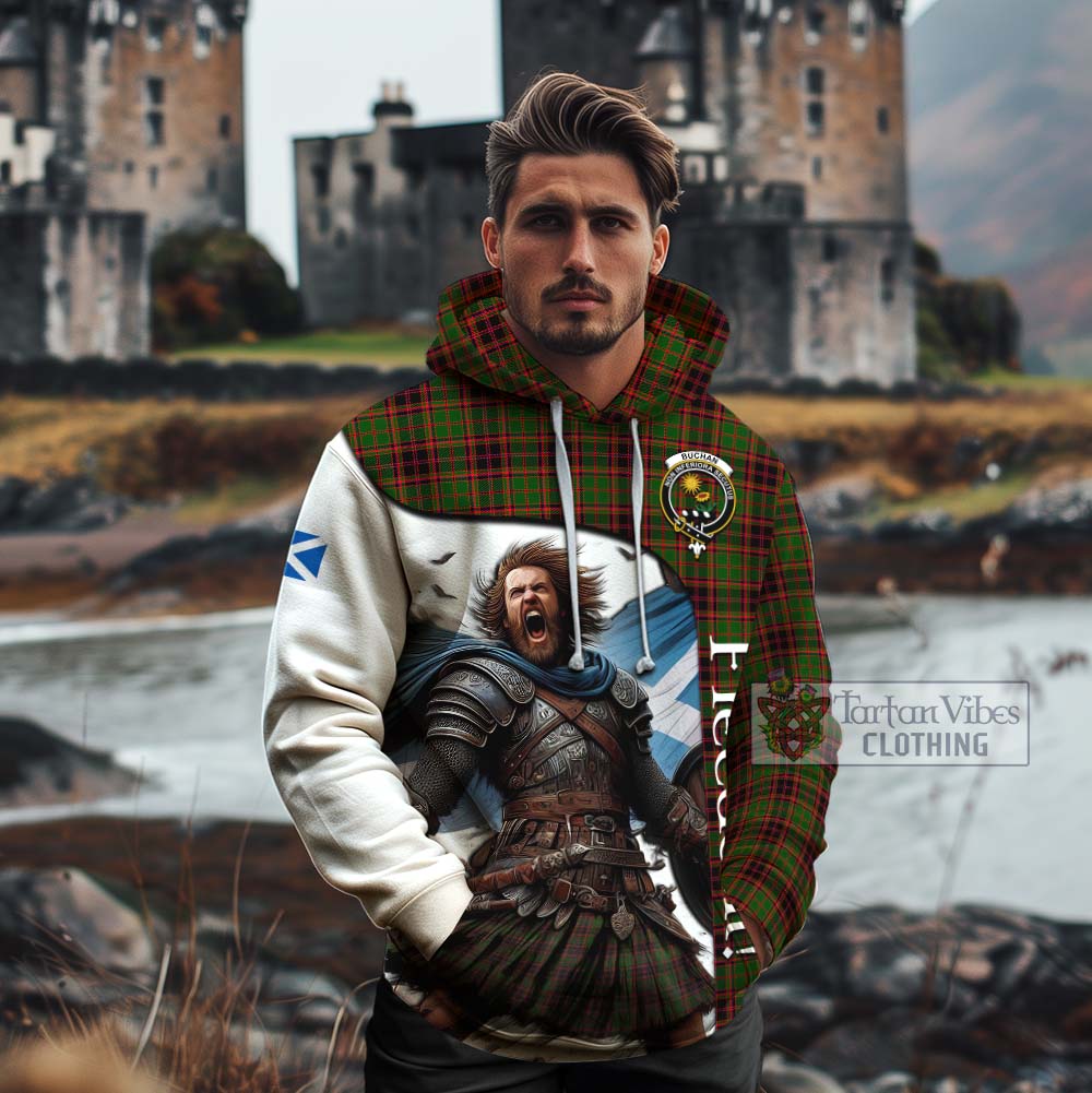 Tartan Vibes Clothing Buchan Crest Tartan Cotton Hoodie Inspired by the Freedom of Scottish Warrior