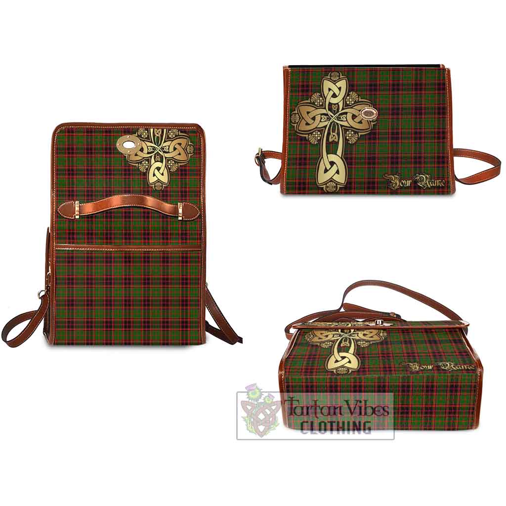 Tartan Vibes Clothing Buchan Tartan Waterproof Canvas Bag Golden Thistle Celtic Cross Style