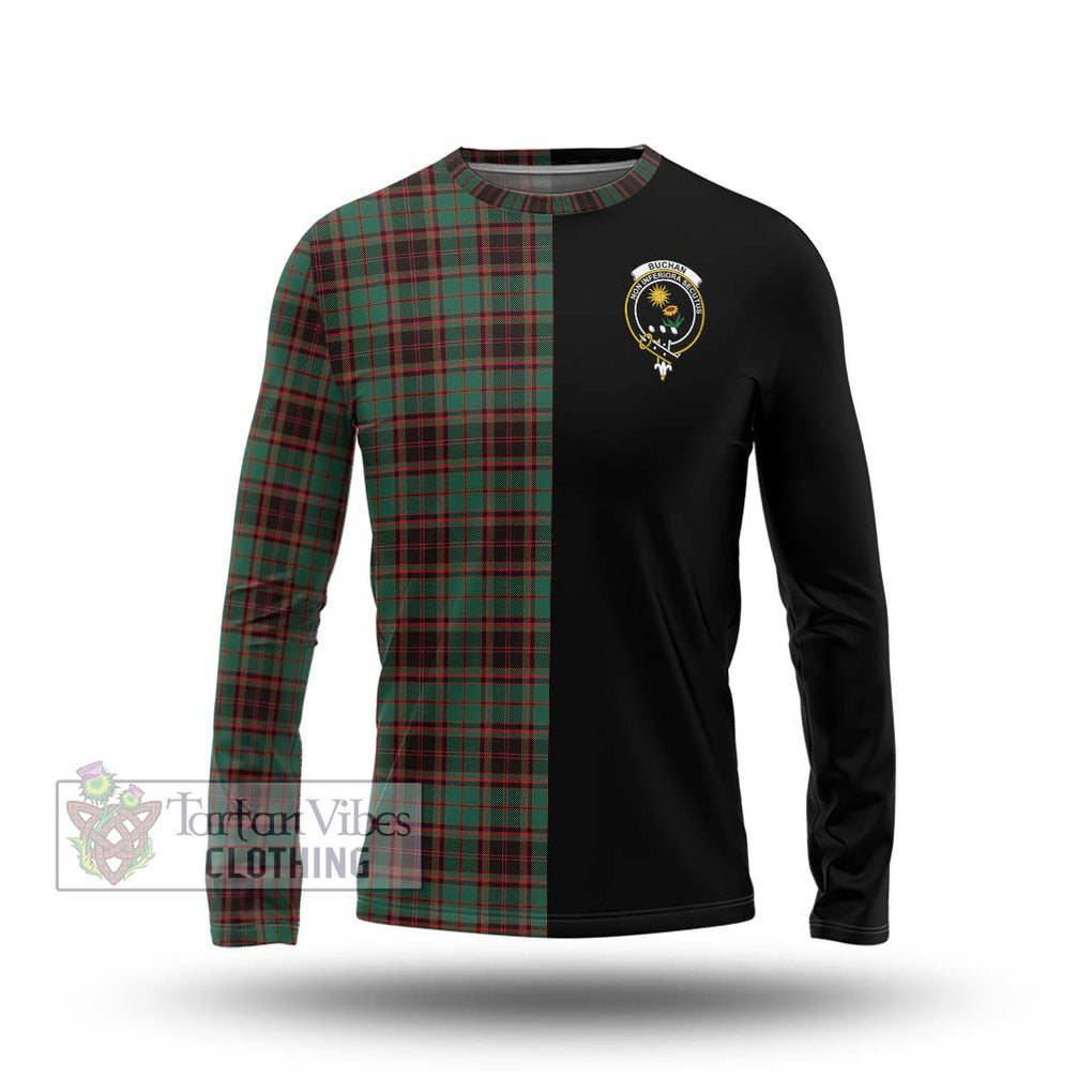 Buchan Ancient Tartan Long Sleeve T-Shirt with Family Crest and Half Of Me Style Unisex - Tartanvibesclothing Shop