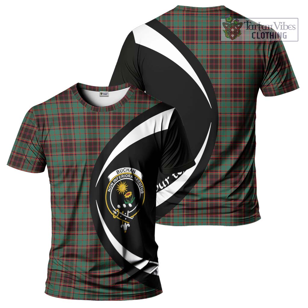 Tartan Vibes Clothing Buchan Ancient Tartan T-Shirt with Family Crest Circle Style