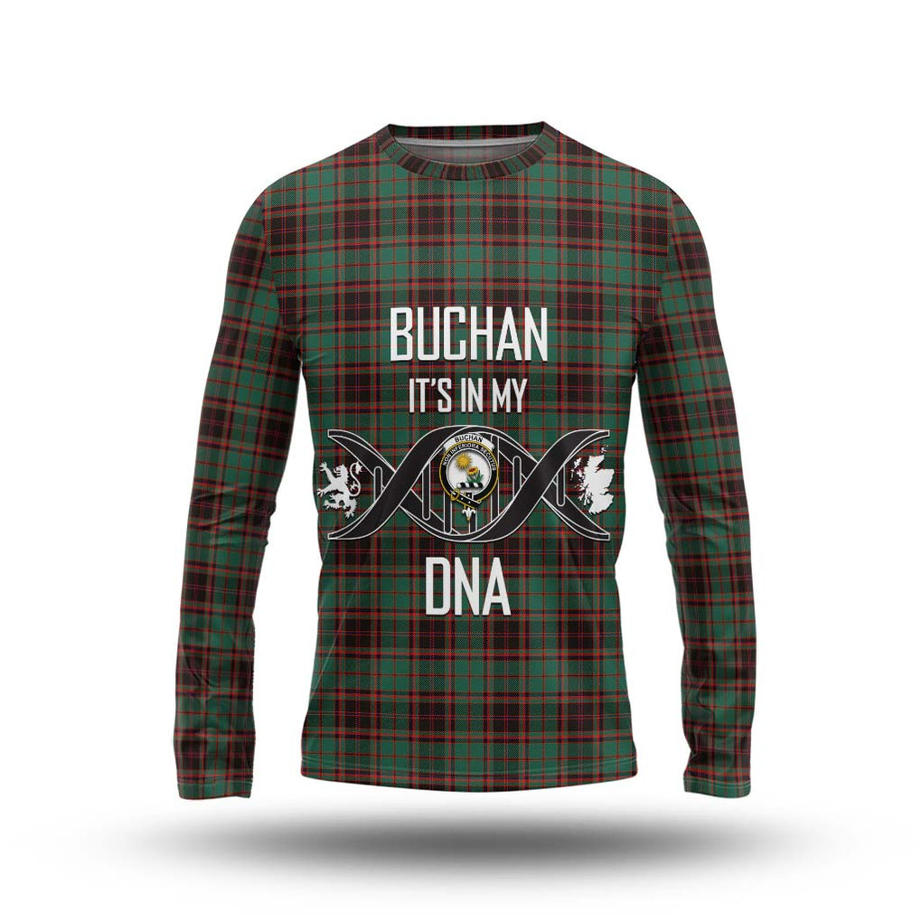 Buchan Ancient Tartan Long Sleeve T-Shirt with Family Crest DNA In Me Style Unisex - Tartanvibesclothing Shop