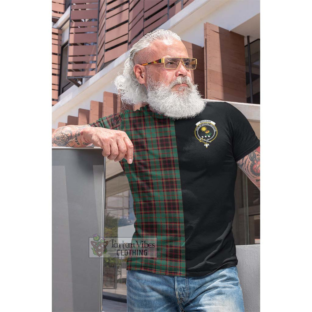 Tartan Vibes Clothing Buchan Ancient Tartan Cotton T-shirt with Family Crest and Half Of Me Style