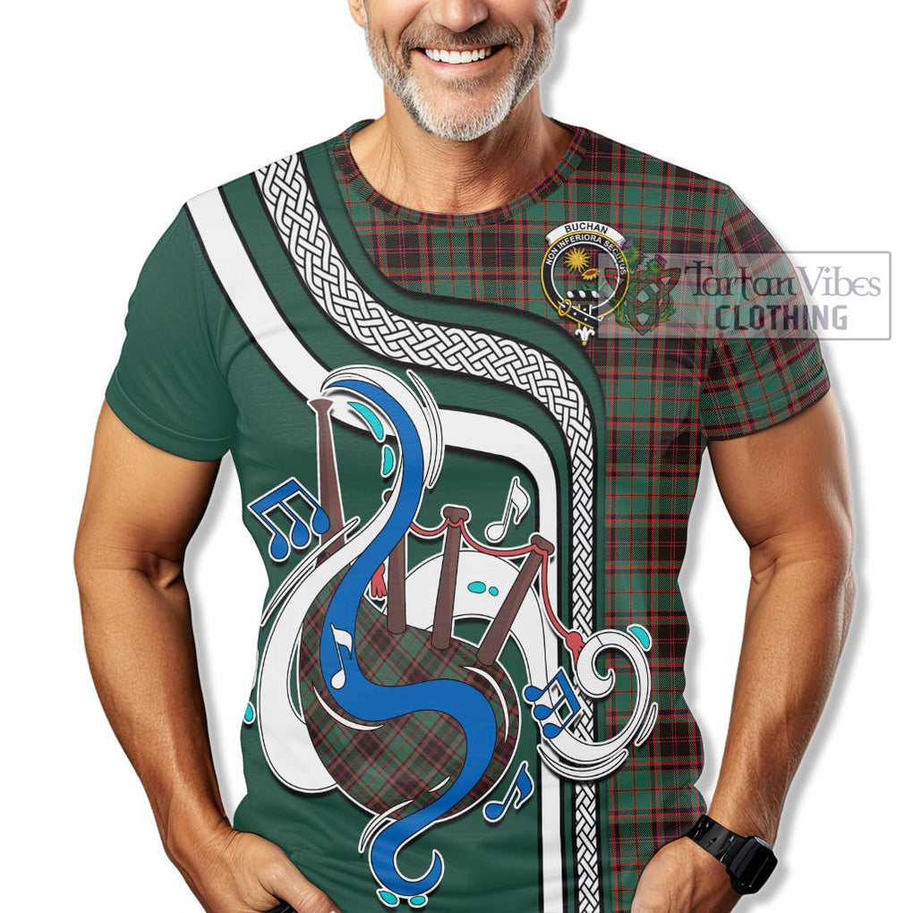 Buchan Ancient Tartan T-Shirt with Epic Bagpipe Style Kid's Shirt - Tartanvibesclothing Shop