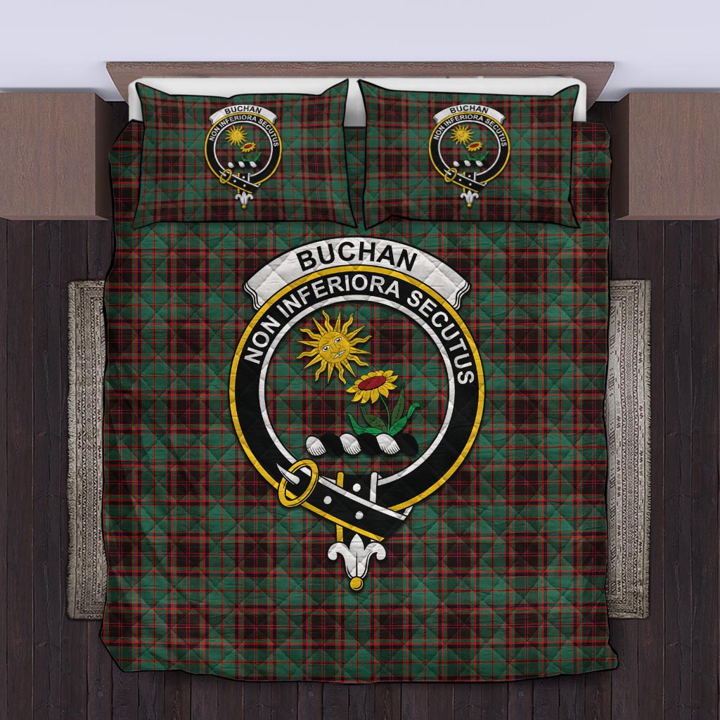 Buchan Ancient Tartan Quilt Bed Set with Family Crest Twin - Tartan Vibes Clothing