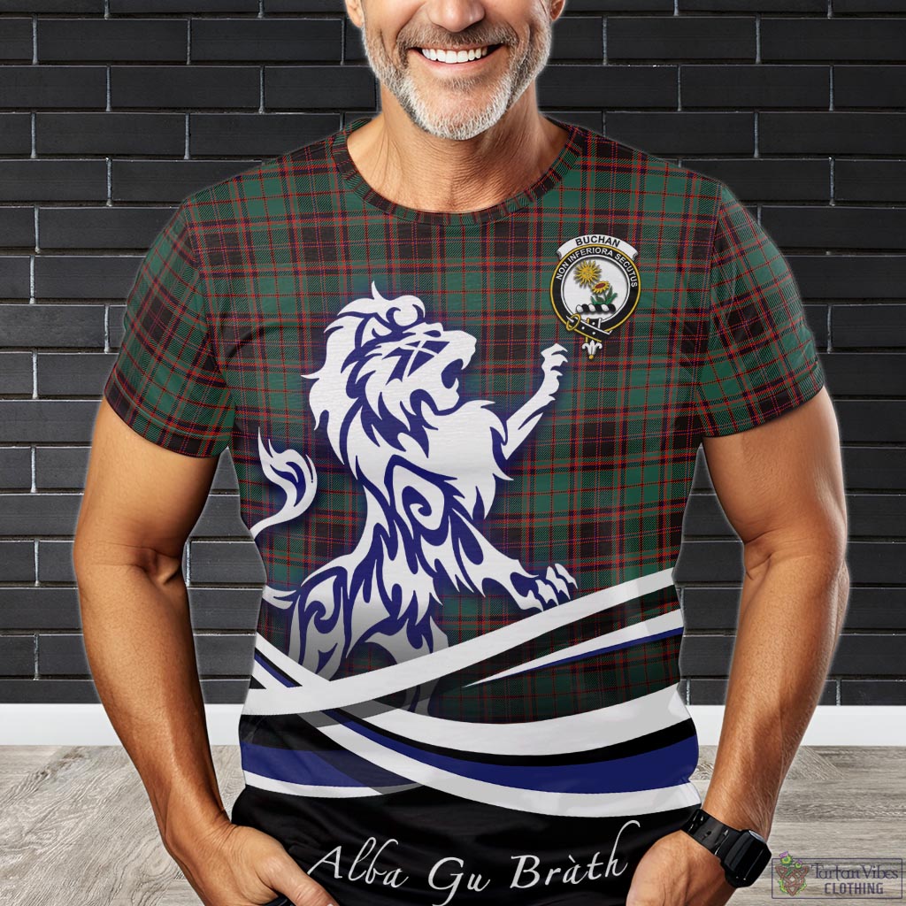 buchan-ancient-tartan-t-shirt-with-alba-gu-brath-regal-lion-emblem