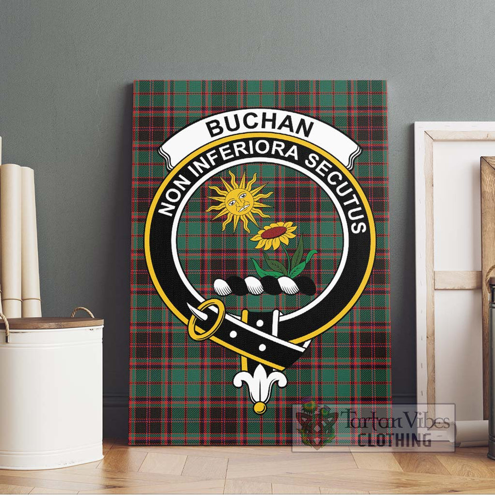 Buchan Ancient Tartan Canvas Print Wall Art with Family Crest Without Frame - Tartan Vibes Clothing