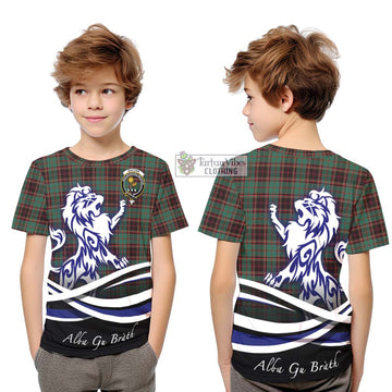 Buchan Ancient Tartan Kid T-Shirt with Alba Gu Brath Regal Lion Emblem