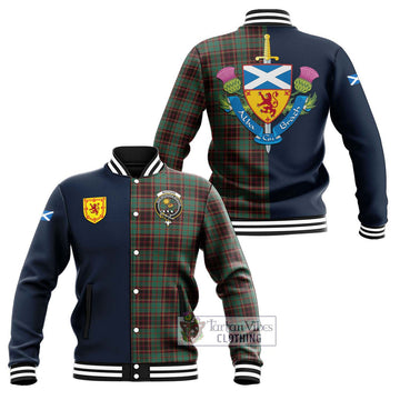 Buchan Ancient Tartan Baseball Jacket Alba with Scottish Lion Royal Arm Half Style