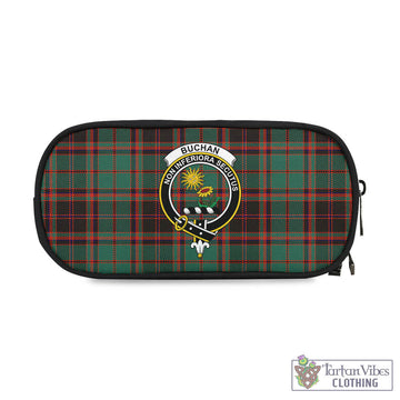 Buchan Ancient Tartan Pen and Pencil Case with Family Crest