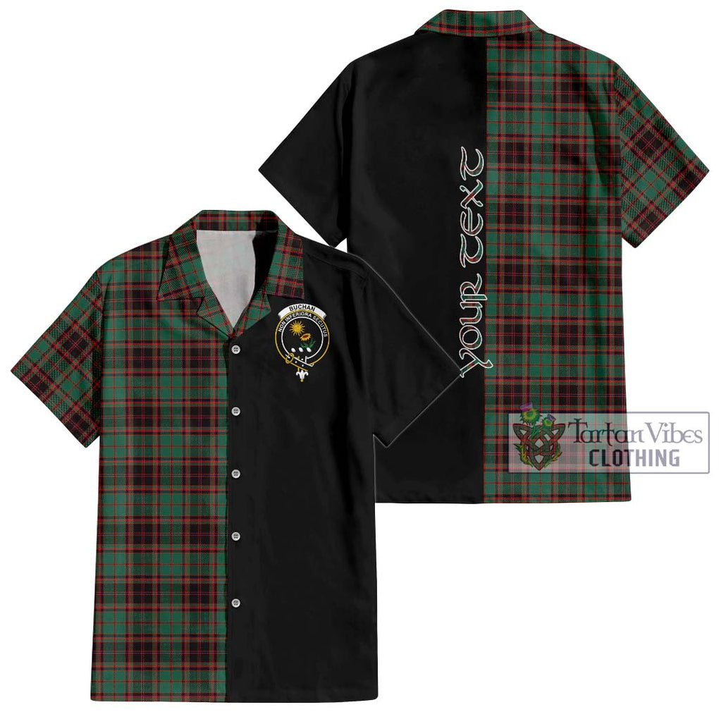 Buchan Ancient Tartan Short Sleeve Button Shirt with Family Crest and Half Of Me Style Kid - Tartanvibesclothing Shop