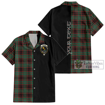 Buchan Ancient Tartan Short Sleeve Button Shirt with Family Crest and Half Of Me Style