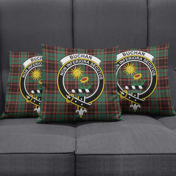 Buchan Ancient Tartan Pillow Cover with Family Crest