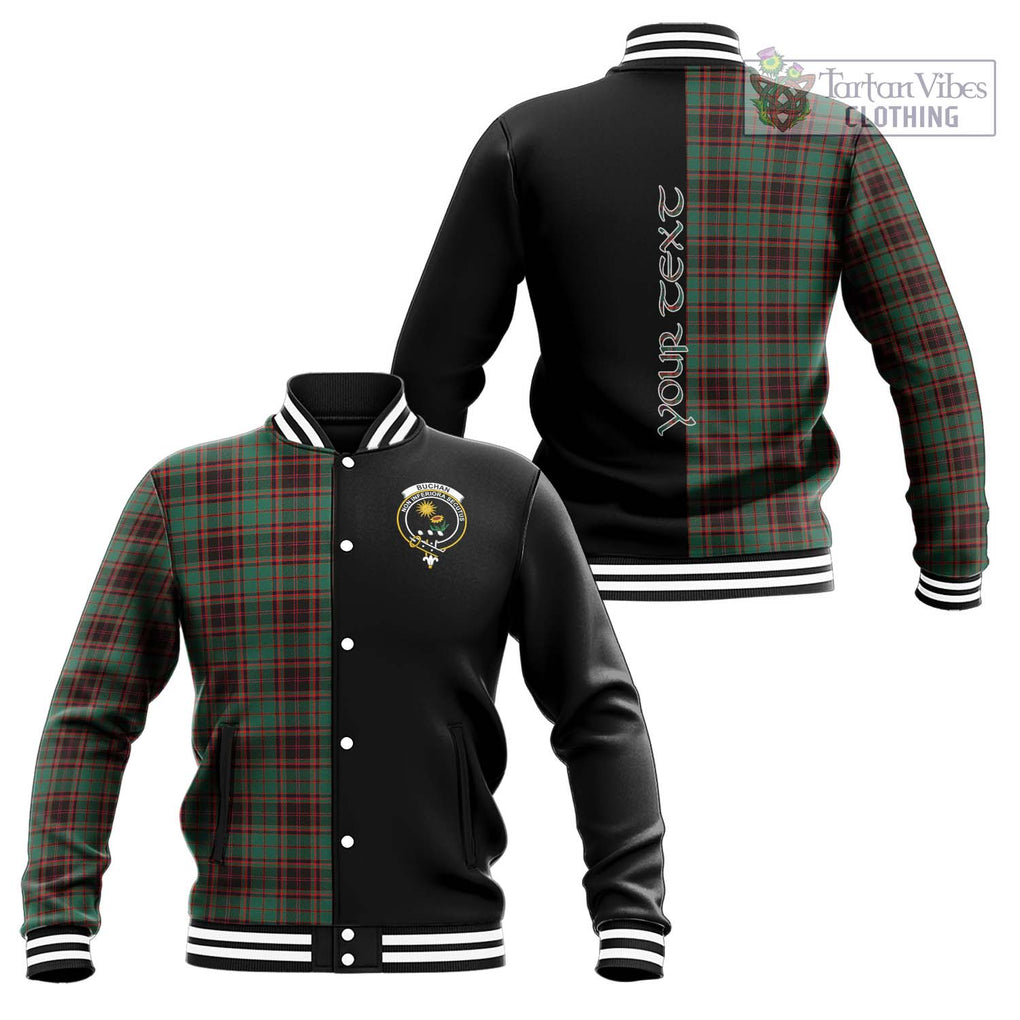 Buchan Ancient Tartan Baseball Jacket with Family Crest and Half Of Me Style Unisex - Tartanvibesclothing Shop