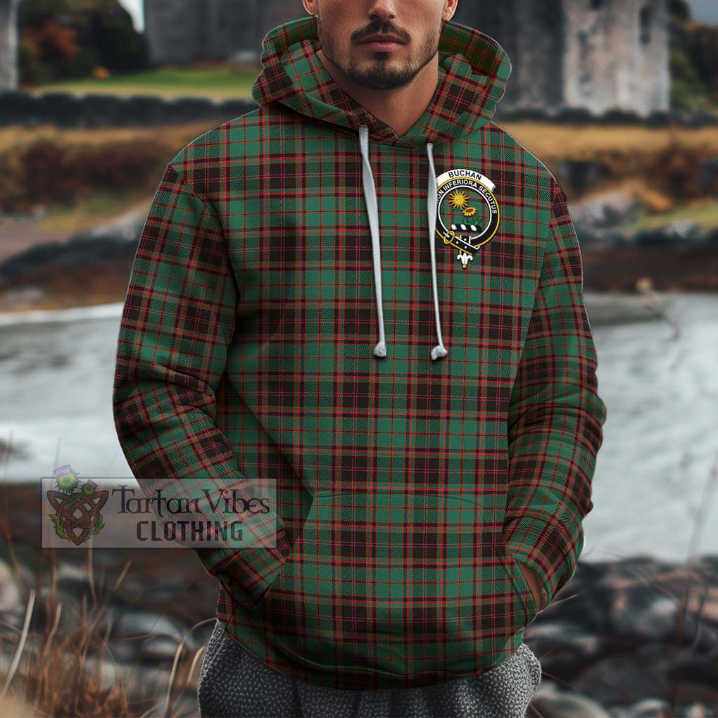 Buchan Ancient Tartan Cotton Hoodie with Family Crest Pullover Hoodie XS - Tartan Vibes Clothing