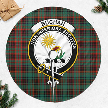 Buchan Ancient Tartan Christmas Tree Skirt with Family Crest