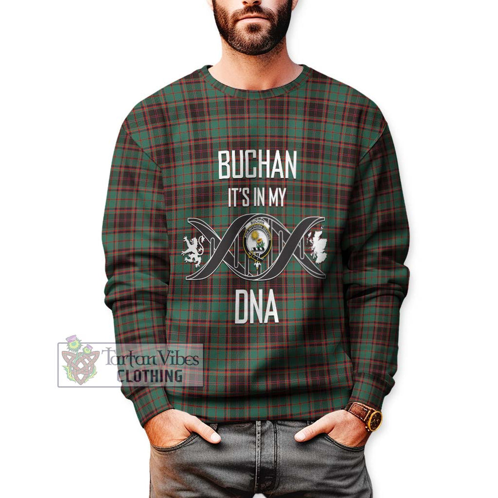 Buchan Ancient Tartan Sweatshirt with Family Crest DNA In Me Style Unisex - Tartanvibesclothing Shop