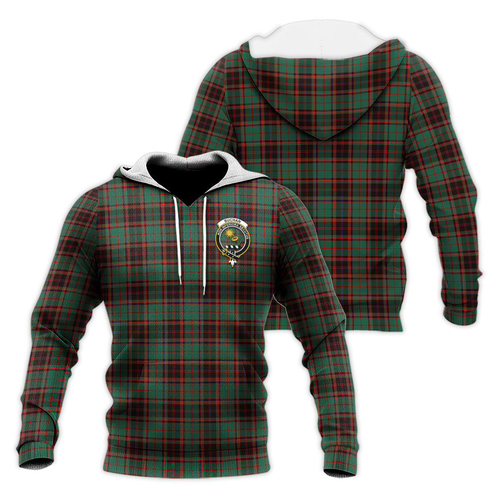 Buchan Ancient Tartan Knitted Hoodie with Family Crest Unisex Knitted Hoodie - Tartanvibesclothing