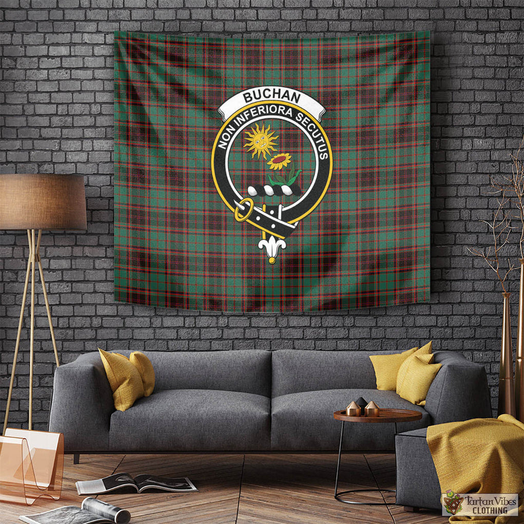 Tartan Vibes Clothing Buchan Ancient Tartan Tapestry Wall Hanging and Home Decor for Room with Family Crest