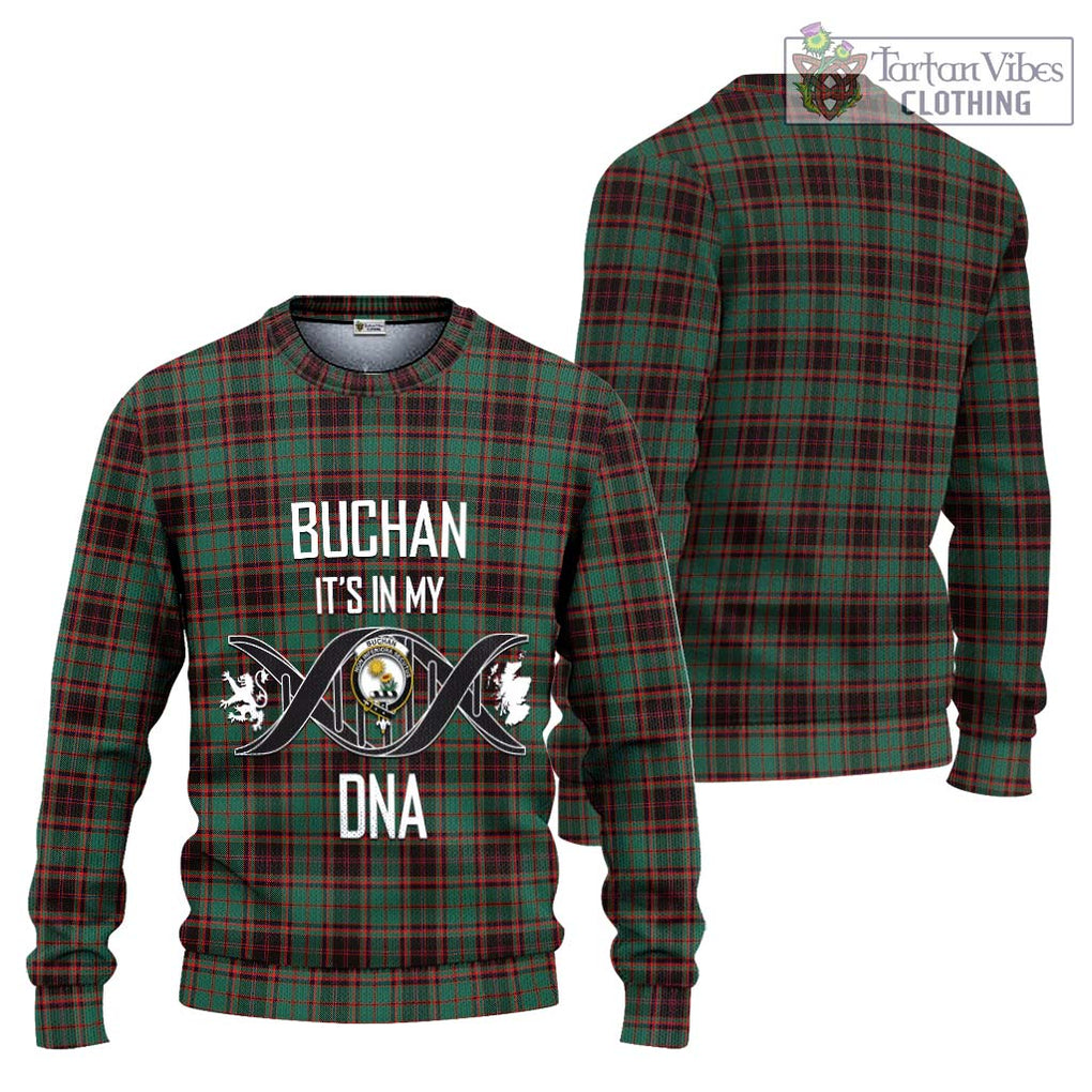 Buchan Ancient Tartan Knitted Sweater with Family Crest DNA In Me Style Unisex - Tartanvibesclothing Shop