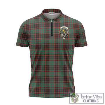 Buchan Ancient Tartan Zipper Polo Shirt with Family Crest