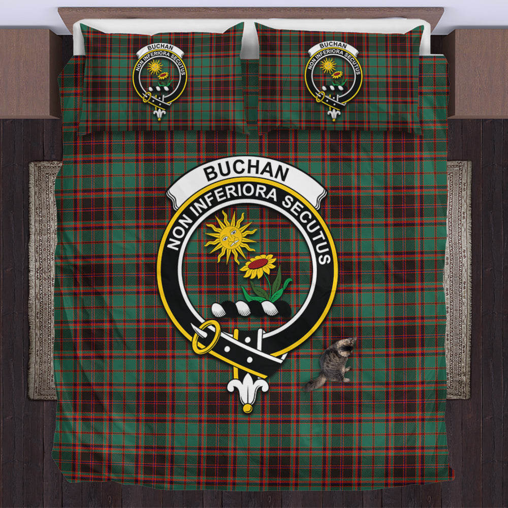 Buchan Ancient Tartan Bedding Set with Family Crest US Bedding Set - Tartan Vibes Clothing