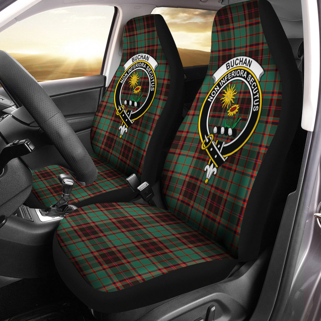 Buchan Ancient Tartan Car Seat Cover with Family Crest One Size - Tartanvibesclothing