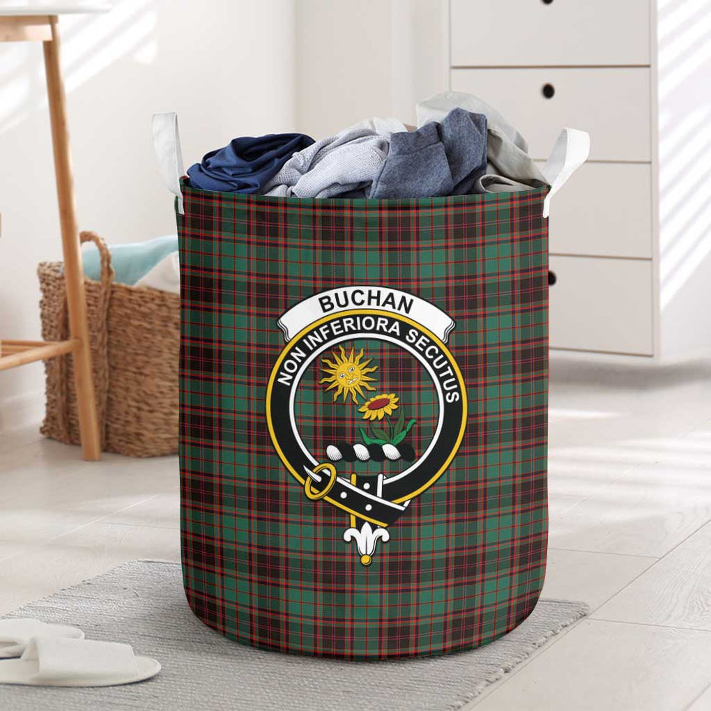 Buchan Ancient Tartan Laundry Basket with Family Crest One Size - Tartanvibesclothing Shop