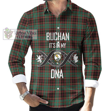 Buchan Ancient Tartan Long Sleeve Button Shirt with Family Crest DNA In Me Style