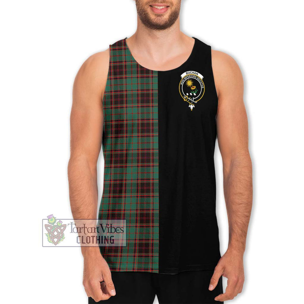 Buchan Ancient Tartan Men's Tank Top with Family Crest and Half Of Me Style Men - Tartanvibesclothing Shop