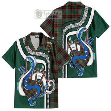 Buchan Ancient Tartan Short Sleeve Button Shirt with Epic Bagpipe Style