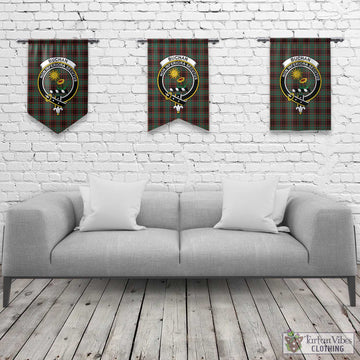 Buchan Ancient Tartan Gonfalon, Tartan Banner with Family Crest